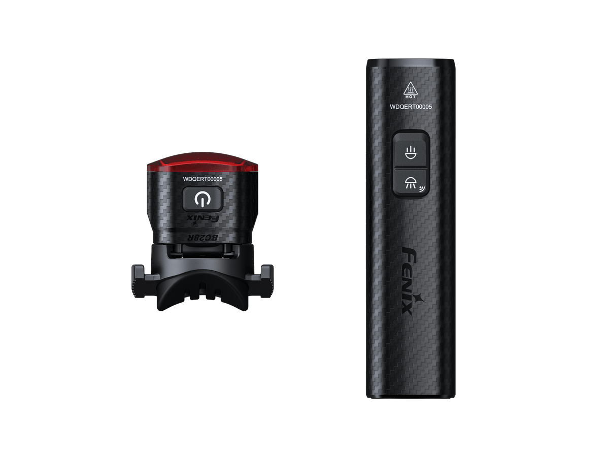 Fenix BC28R two-item bike light set with carbon-fiber headlight and red top plus battery pack on Tampa Home & Garden Store