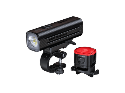 Fenix BC28R smart bike light combo with carbon fiber body and red taillight on Tampa Home & Garden Store