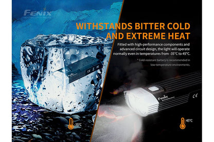 Fenix BC30 V2 bike light with black aluminum body, LED headlamp by Fenix Store on Tampa Home & Garden Store