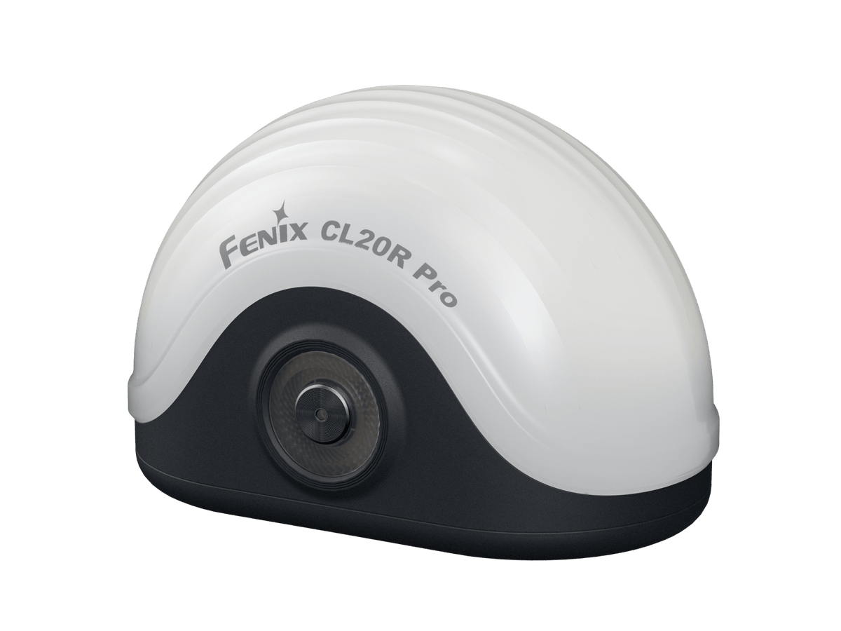 Lantern CL20R Pro Smart Multicolor by Fenix Store, white dome over black base camping light on Tampa Home & Garden Store