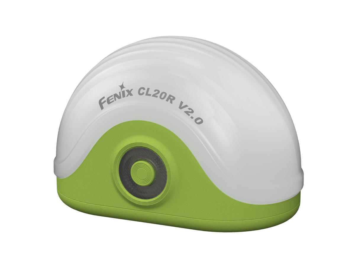 Fenix CL20R V2.0 lantern lime green base white shell with black center lens on Tampa Home & Garden Store