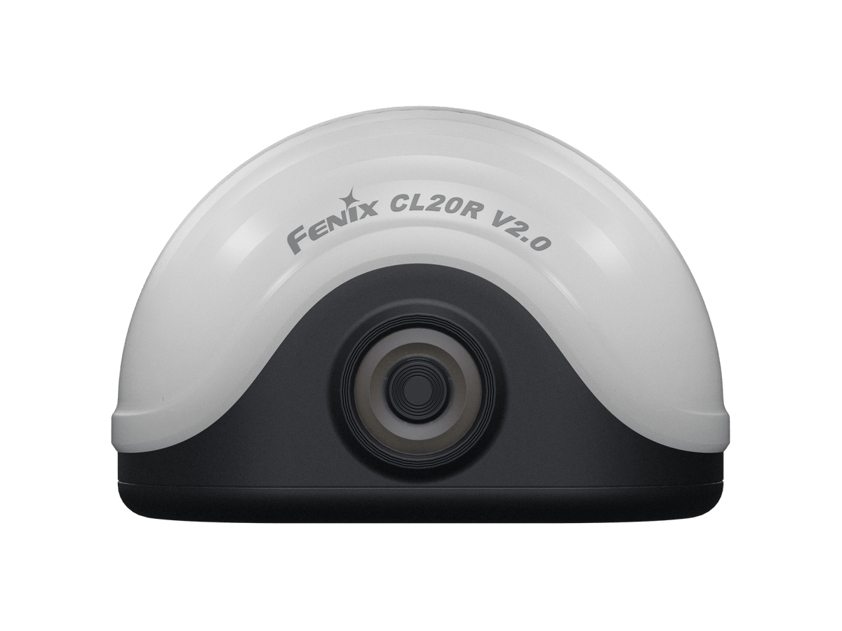 Fenix CL20R V2.0 camping lantern, white housing with black base on Tampa Home & Garden Store