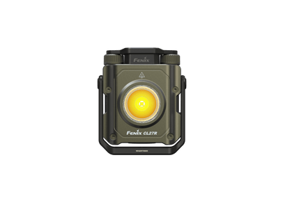 Fenix CL27R outdoor lantern in olive green rugged housing with circular front LED module on Tampa Home & Garden Store