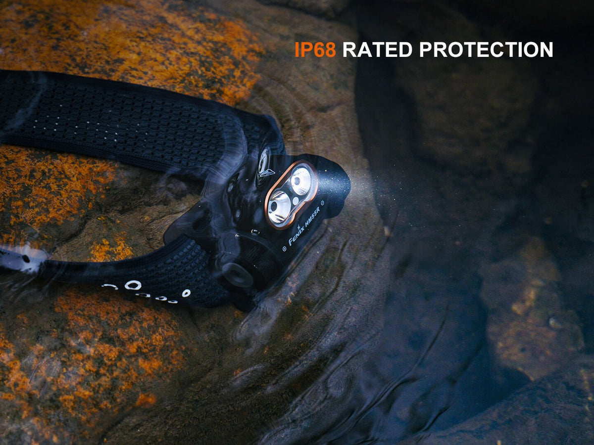 Fenix HM55R headlamp, black lightweight multi-LED IP68 waterproof on Tampa Home & Garden Store
