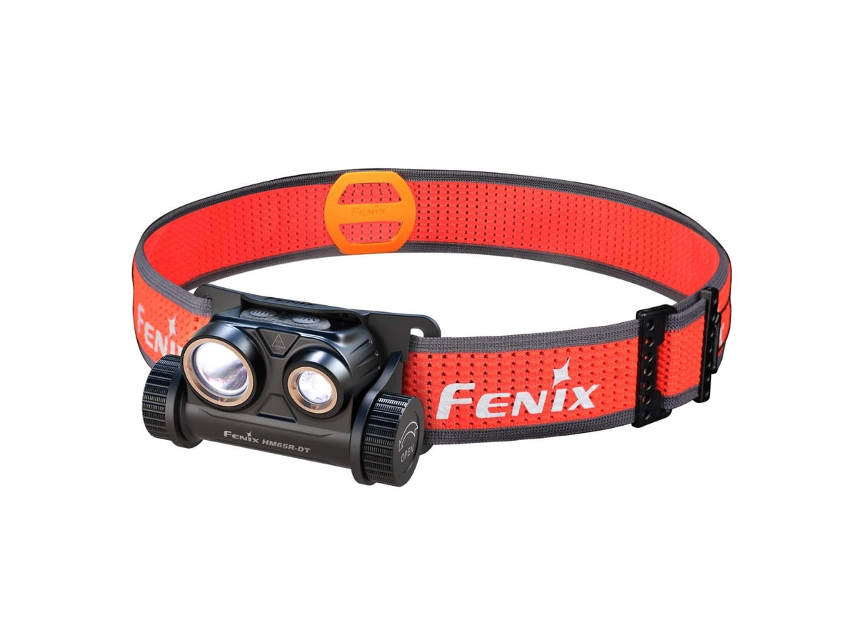 Headlamp Fenix HM65R-DT orange dual LEDs adjustable Fenix Store on Tampa Home & Garden Store