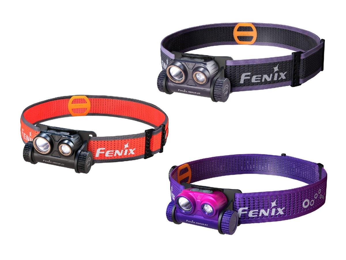 Headlamp Fenix HM65R-DT set of 4 with colorful straps for trail running by Fenix Store on Tampa Home & Garden Store