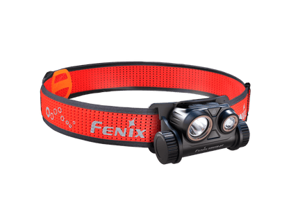 Headlamp Fenix HM65R-DT with red perforated strap and dual LED lights on Tampa Home & Garden Store