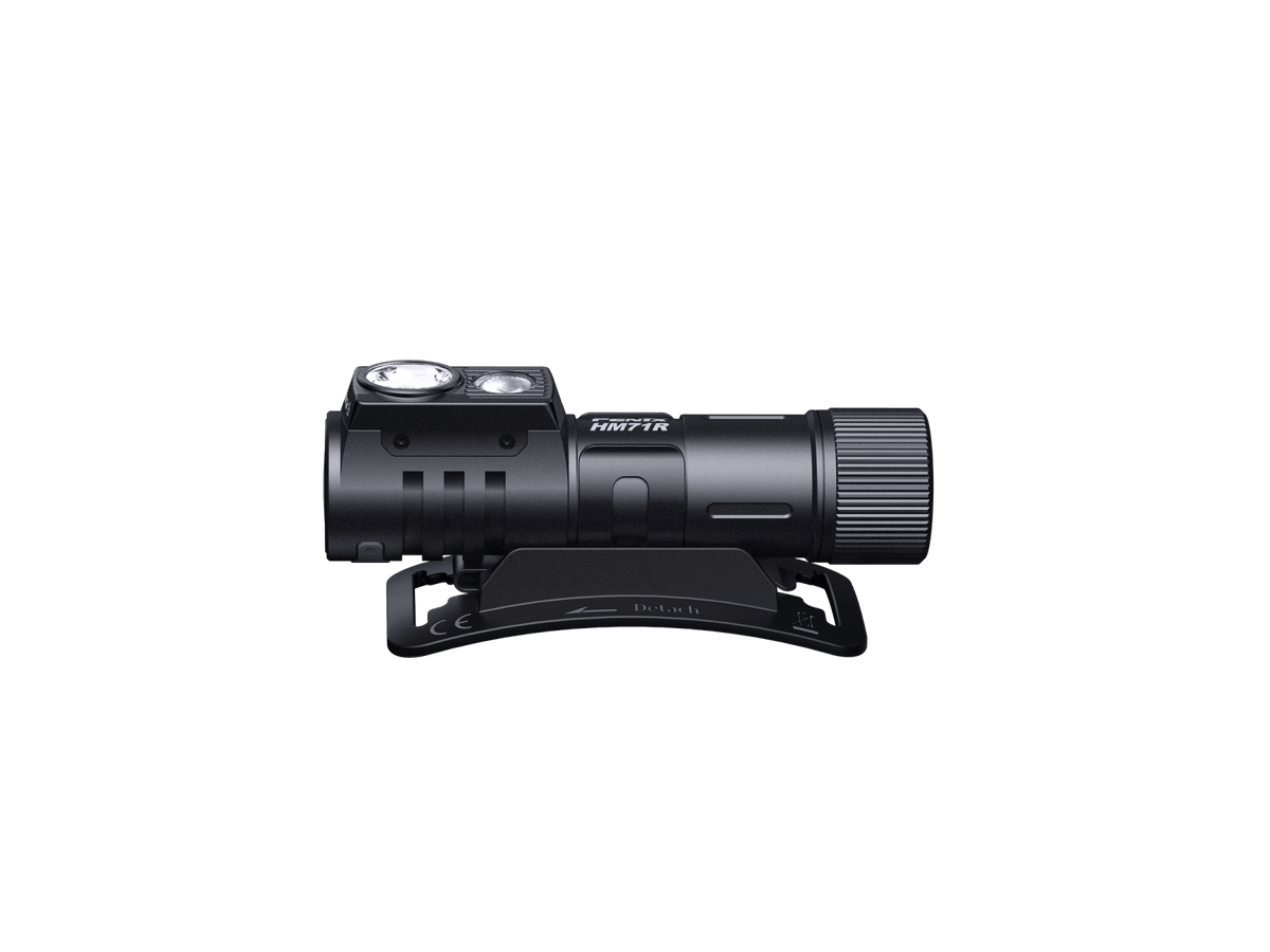 Fenix HM71R rechargeable headlamp with dual LEDs on helmet mount on Tampa Home & Garden Store