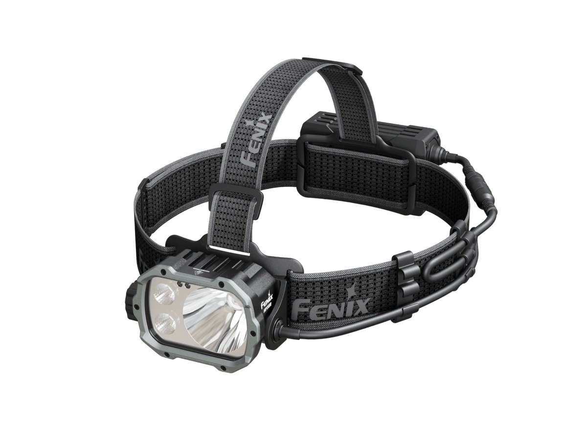 Fenix HP35R headlamp with black/gray headband and dual LEDs on Tampa Home & Garden Store