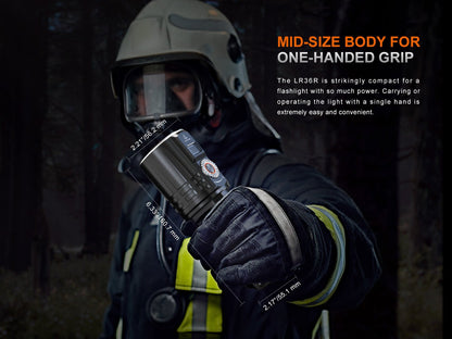 Fenix LR36R White Laser Searching Flashlight mid-size body, one-handed grip work flashlight on Tampa Home & Garden Store