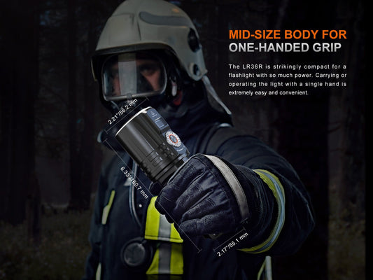 Fenix LR36R White Laser Searching Flashlight mid-size body, one-handed grip work flashlight on Tampa Home & Garden Store