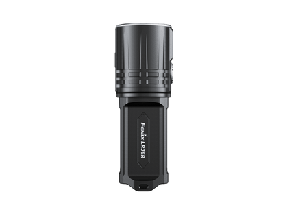 Fenix LR36R black work flashlight with rugged ribbed head and visible branding on body on Tampa Home & Garden Store