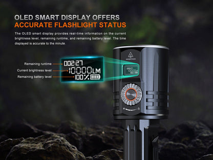 Fenix LR36R white laser searching flashlight with OLED display on Tampa Home & Garden Store