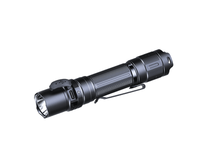 Fenix PD35R compact rechargeable tactical flashlight with black aluminum body and knurled grip on Tampa Home & Garden Store