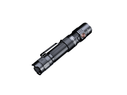 Fenix PD35R ACE multi-mode EDC flashlight in black aluminum with knurled grip and clip on Tampa Home & Garden Store