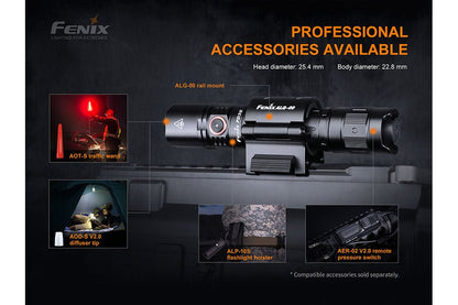 Fenix PD35 V3.0 Everyday Carry flashlight 1700 lumens in black with rail mount on Tampa Home & Garden Store
