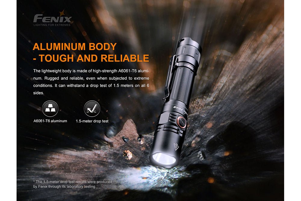 Fenix PD35 V3.0 Everyday Carry Tactical Flashlight, black aluminum body on Tampa Home & Garden Store