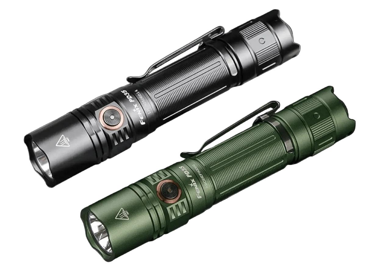 Fenix PD35 V3.0 Everyday Carry Flashlight black and green twin-pack with pocket clips on Tampa Home & Garden Store
