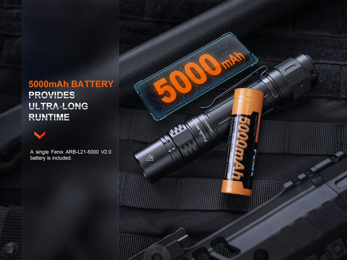Fenix PD36R Pro 2800 Lumen Flashlight with 5000mAh battery and orange cell by Fenix Store on Tampa Home & Garden Store