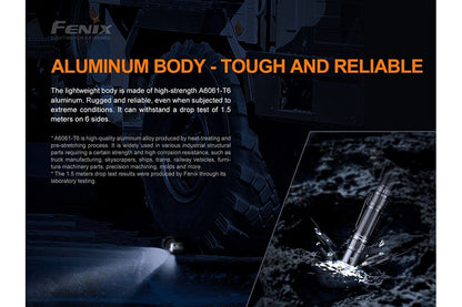 Fenix PD36 TAC Flashlight aluminum body black finish rugged design on Tampa Home & Garden Store on Tampa Home & Garden Store