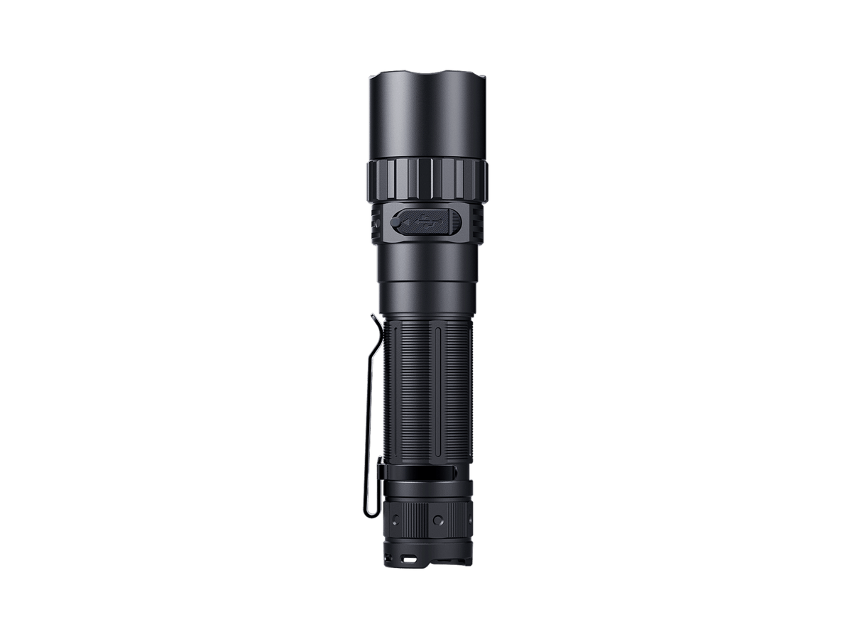 Fenix PD40R V3 rechargeable tactical flashlight with textured grip and black body on Tampa Home & Garden Store