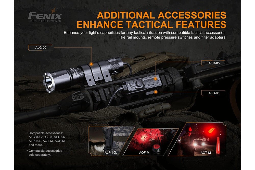 Fenix TK16 V2.0 Tactical Flashlight mounted on rifle rail black 3100 lumens by Fenix Store on Tampa Home & Garden Store