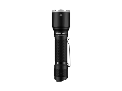 Fenix TK17 Tactical Flashlight with black knurled grip and side clip on Tampa Home & Garden Store