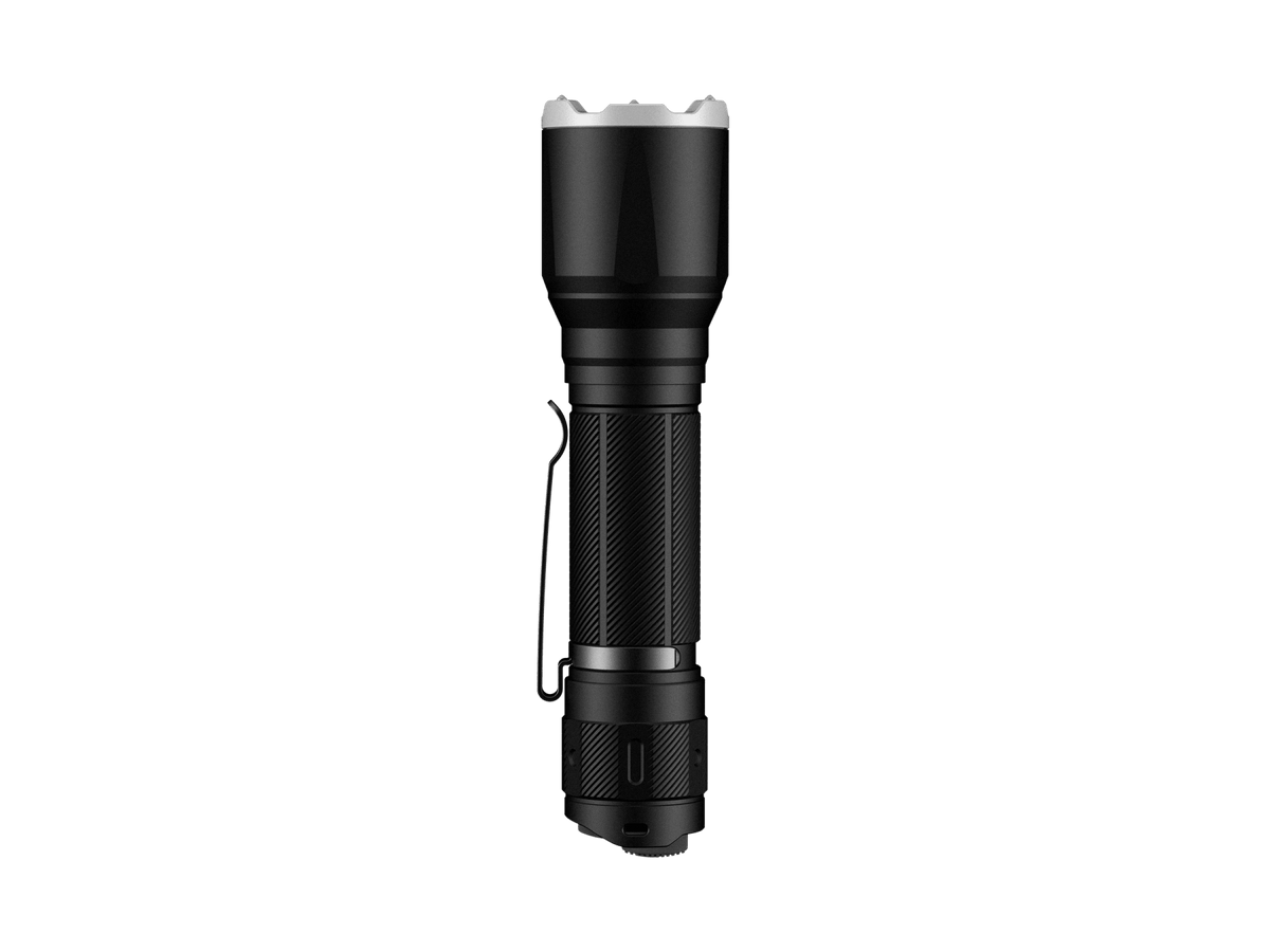 Fenix TK17 dual-switch tactical flashlight handheld torch, black knurled body with lanyard on Tampa Home & Garden Store