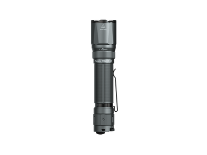 Fenix TK20R UE tactical flashlight with faceted head and knurled gray-black body, lanyard on Tampa Home & Garden Store