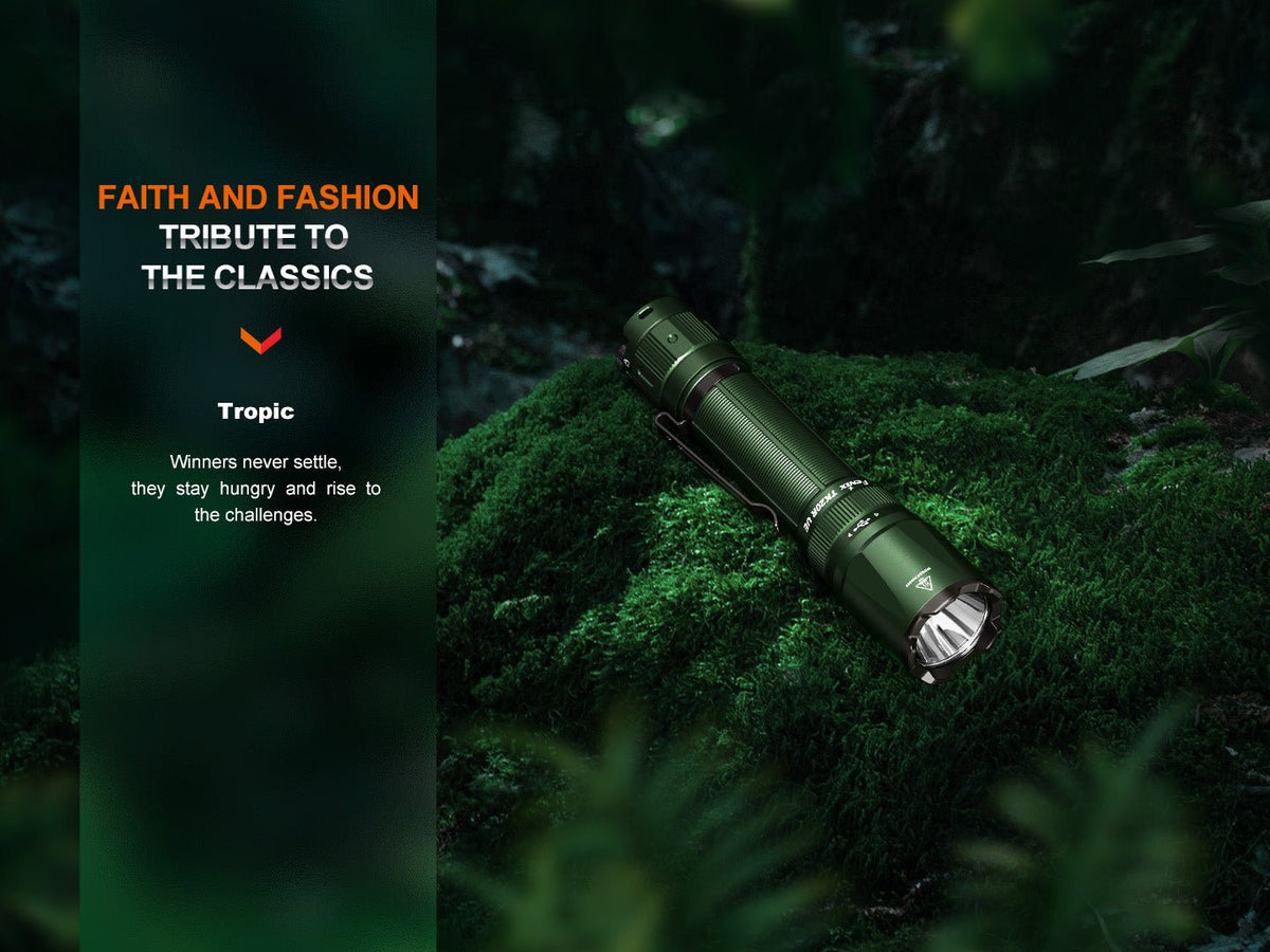 Fenix TK20R UE tactical LED flashlight with green body and clip, 2800 lumens by Fenix Store on Tampa Home & Garden Store