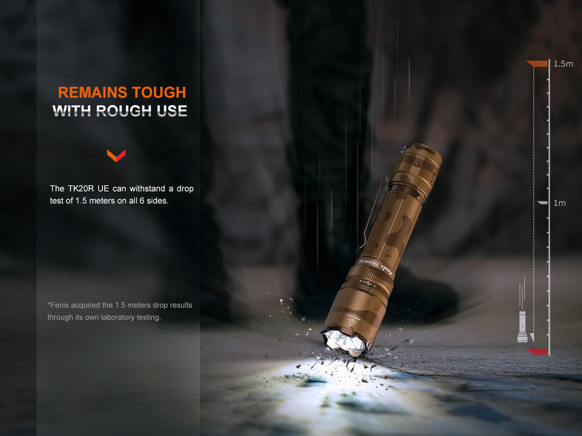 Fenix TK20R UE tactical flashlight, tan finish, 2800 lumens, Fenix Store on Tampa Home & Garden Store