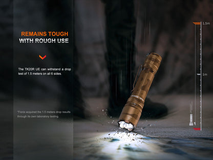 Fenix TK20R UE tactical flashlight, tan finish, 2800 lumens, Fenix Store on Tampa Home & Garden Store