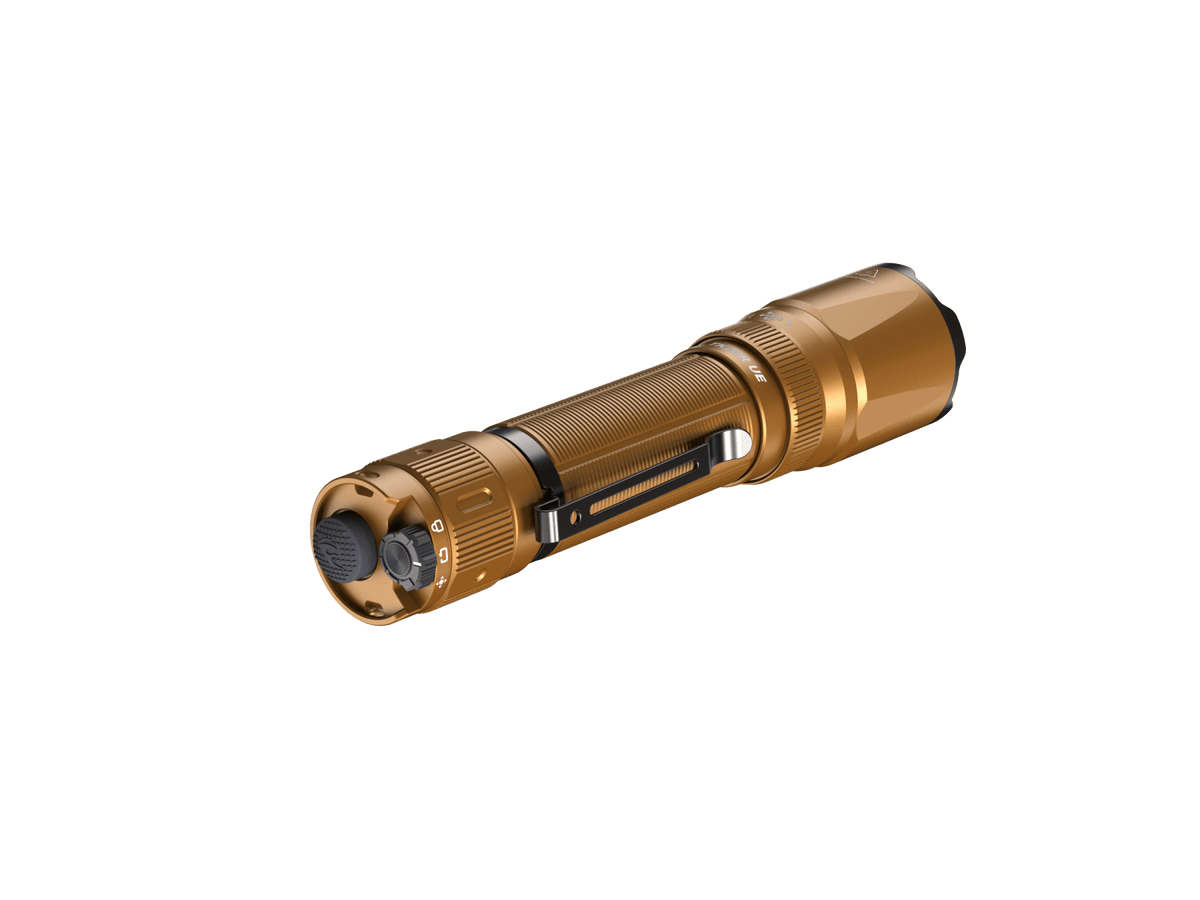 Fenix TK20R UE tactical flashlight in bronze anodized aluminum with pocket clip on Tampa Home & Garden Store