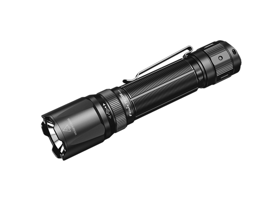 Fenix TK20R V2.0 rechargeable flashlight, black aluminum body with pocket clip on Tampa Home & Garden Store