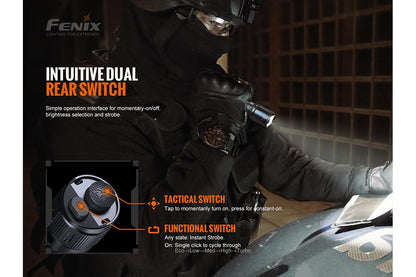 Fenix TK20R V2.0 rechargeable tactical flashlight, black, 3000 lumens on Tampa Home & Garden Store