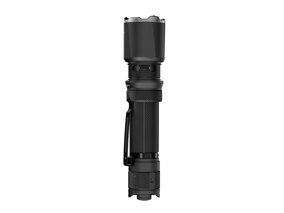 Fenix TK21R Duty Flashlight black tactical handheld flashlight with knurled grip and USB-C port on Tampa Home & Garden Store