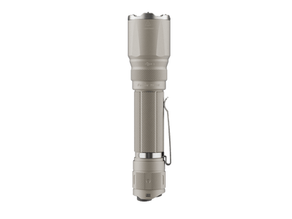 Fenix TK21R flashlight tactical handheld torch in beige with knurled grip & pocket clip on Tampa Home & Garden Store