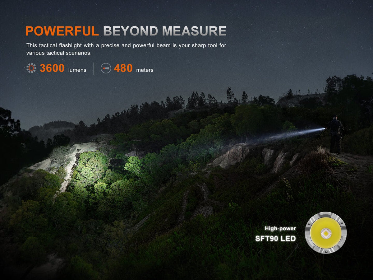 Fenix TK21R Tactical Flashlight handheld torch with SFT90 LED, 3600 lumens on Tampa Home & Garden Store