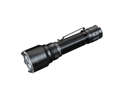 Fenix TK22R rechargeable tactical flashlight black with ribbed body and pocket clip on Tampa Home & Garden Store