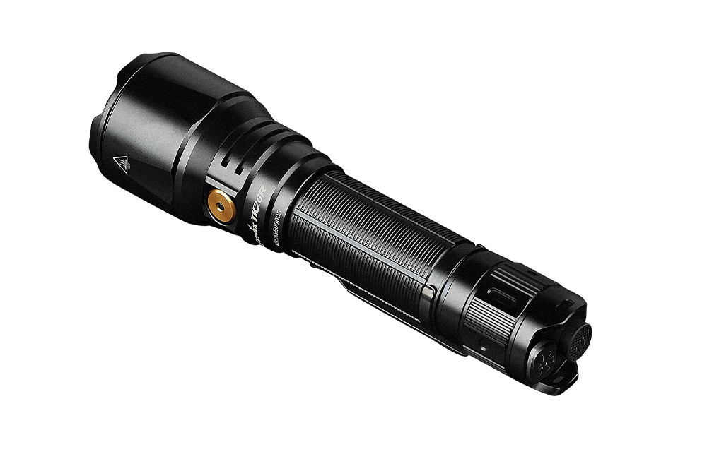 Fenix TK26R tactical flashlight with ribbed grip and activation button by Fenix Store 1500 lumens on Tampa Home & Garden Store
