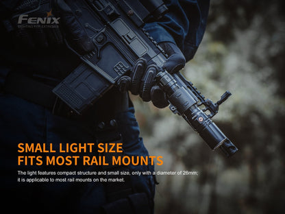 Fenix TK30 White Laser LED Tactical Flashlight mounted on a rifle rail on Tampa Home & Garden Store