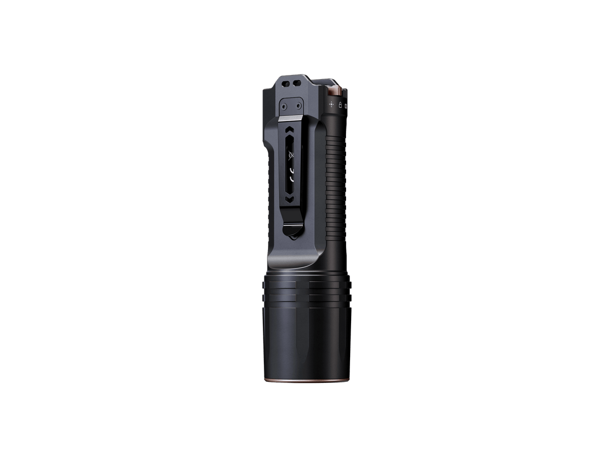 Fenix TK35R flashlight with gray body and black grip on Tampa Home & Garden Store
