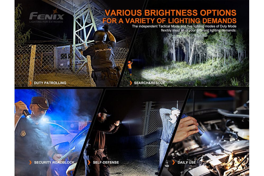 Fenix TK35UE V2.0 5000lm Tactical Flashlight by Fenix Store with patrol and rescue modes on Tampa Home & Garden Store