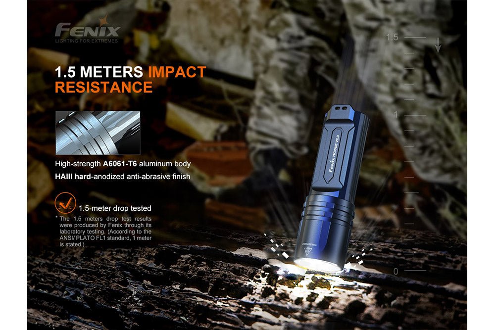 Fenix TK35UE V2.0 Tactical Flashlight, blue aluminum body, 5000 lumens, Fenix Store on Tampa Home & Garden Store