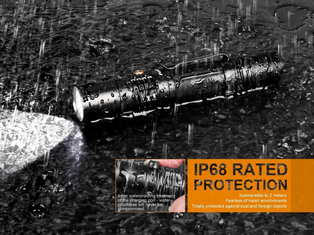 Fenix UC35 V2.0 LED Rechargeable EDC Flashlight black IP68, Fenix Store on Tampa Home & Garden Store