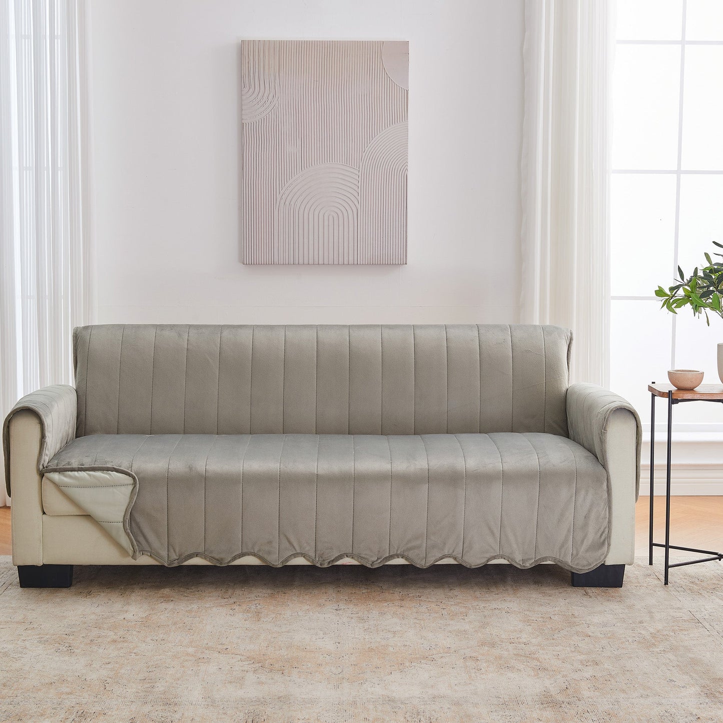 Velvet Furniture Protector And Elastic Cover
