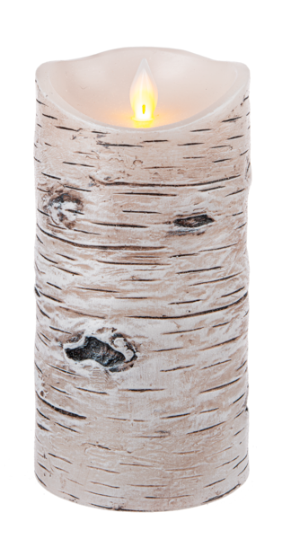 Wax LED Birch Pillar - 3" x 6"