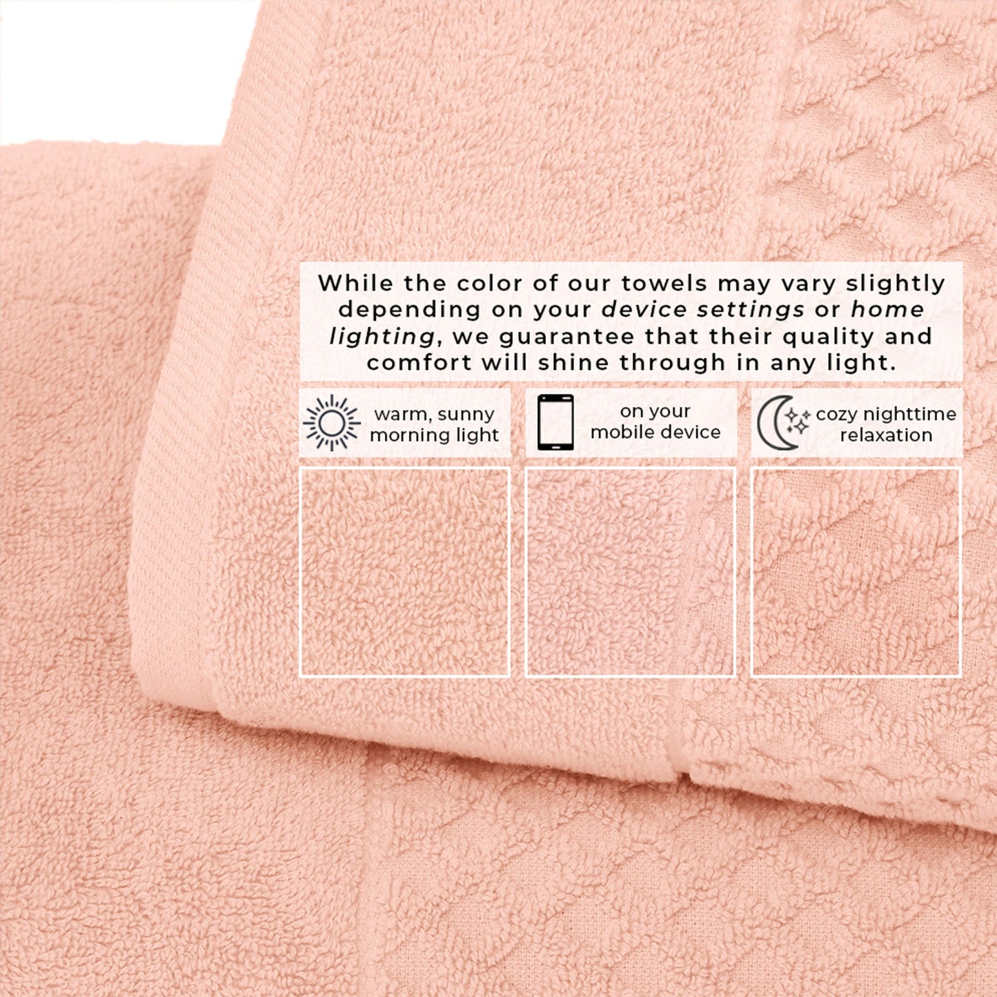 Cotton Diamond Waffle Weave Bath Towel Set