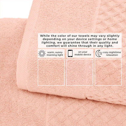 Cotton Diamond Waffle Weave Bath Towel Set