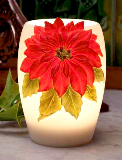 Lámpara de noche de flor de Pascua roja